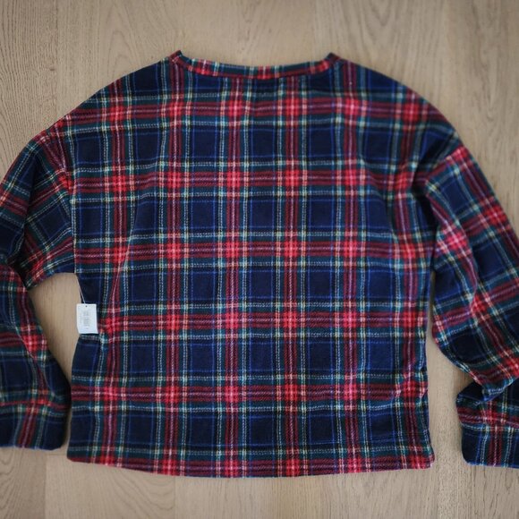 Gap plaid microfleece pj/lounge top - Picture 8 of 10
